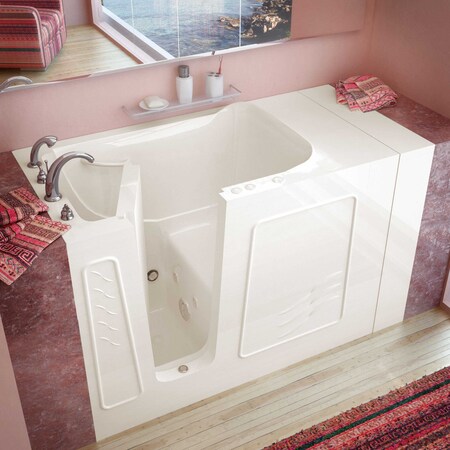 Meditub MediTub Walk-In 30 x 53 Left Drain Biscuit Whirlpool Walk-In Bathtub 3053LBH